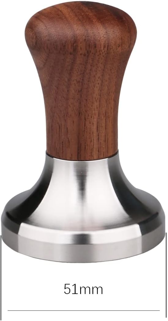 Coffee Tamper Flat Espresso Tamper for 51mm Portafilter Wooden Handle. Barista Espresso Tamper