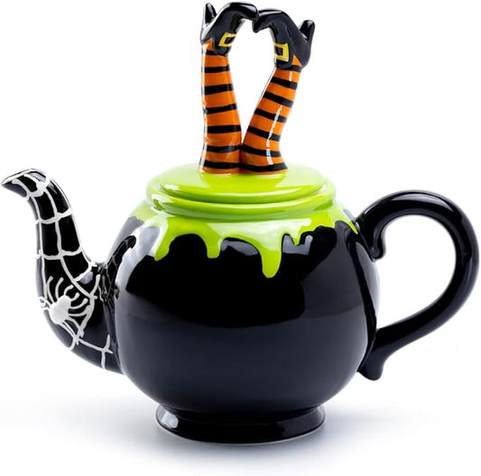 Halloween Witch's Cauldron Teapot, Multicolor, 36oz