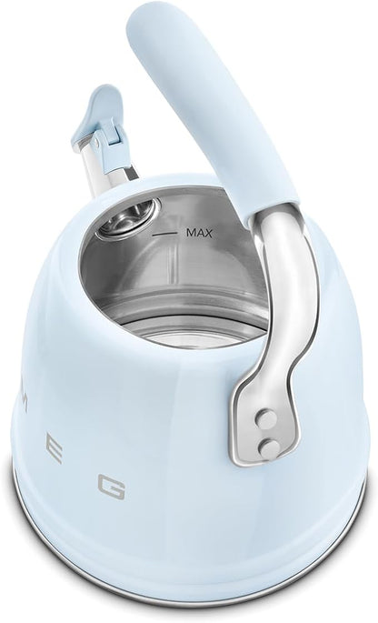 SMEG Retro Stovetop Whistling Kettle – 2.4Q (Pastel Blue)