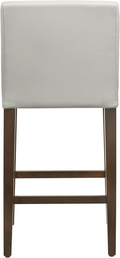 CHITA Counter Height Bar Stools Set of 3, 27" H Seat Height Upholstered Barstools, PU Leather in Creamy Grey