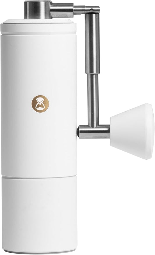 TIMEMORE C5 Pro Manual Coffee Grinder with S2C-042 Conical Burr, 0.031mm Precision Adjustment, Expanded Bean Container, All-Metal Portable Hand Coffee Mill for Espresso/French Press/Pour Over - White