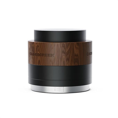 CrossCreek 54mm Espresso Tamper | Slow-Rebound Tamping Tools Fits 54mm Breville Barista Espresso Portafilter | Spiral-Pattern Base | Stainless Steel & Walnut Tamper | Espresso Machine Accessories