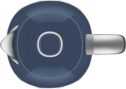 SMEG 50's Retro Style Electric Water Kettle with Automatic Shutoff, Removable Base, and Water Indicator, KLF03NBUS, Navy Blue