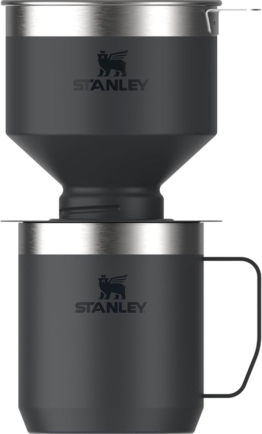 Stanley Perfect Brew Pour Over Set | 20oz/12oz Camp Mug with Lid Included | Drip Coffee Maker with Reusable Filter | Insulated Stainless Steel | BPA-Free | Black 2.0
