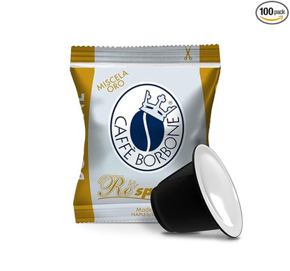 Caffè Borbone Respresso Espresso 100 Capsules - Miscela Oro (Gold) - Compatible with Nespresso® Original Line Machines