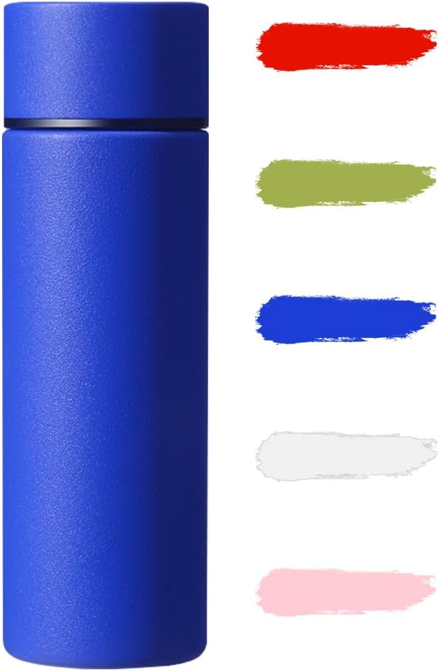 5 oz Mini Thermos Cute Water Bottle - Insulated Stainless Steel Bottle - Keeps Cold for 12 hours, Hot for 6 hours - Blue