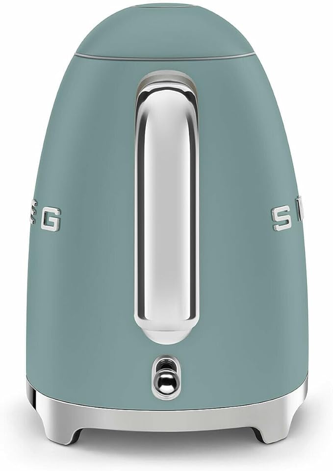 SMEG KLF03 7 Cup Electric Water Kettle, Retro-Style, Soft-Opening Lid, Auto Shut-Off, 360° Swivel Base – Jade
