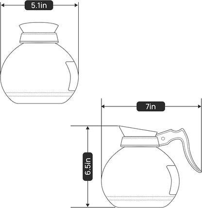 SYBO Coffee Pot Decanter, 12-Cup Glass Coffee Decanter Black