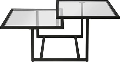 Henn&Hart 43" Wide Square Coffee Table in Blackened Bronze, Modern coffee tables for living room, studio apartment essentials