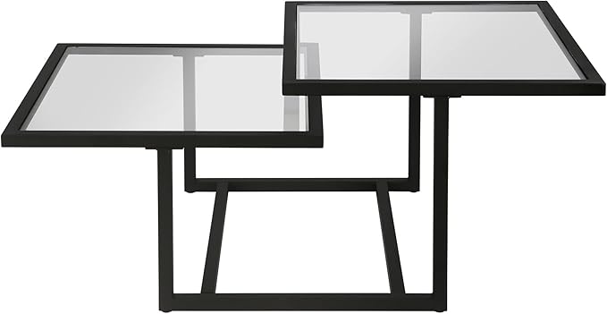 Henn&Hart 43" Wide Square Coffee Table in Blackened Bronze, Modern coffee tables for living room, studio apartment essentials