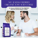 Load image into Gallery viewer, Lifeboost Midnight Blueberry Mocha Whole Bean Coffee - Non-GMO Wild Blueberry Low Acid Single Origin Coffee Beans - Third Party Tested For Mycotoxins &amp; Pesticides - 12 Ounces