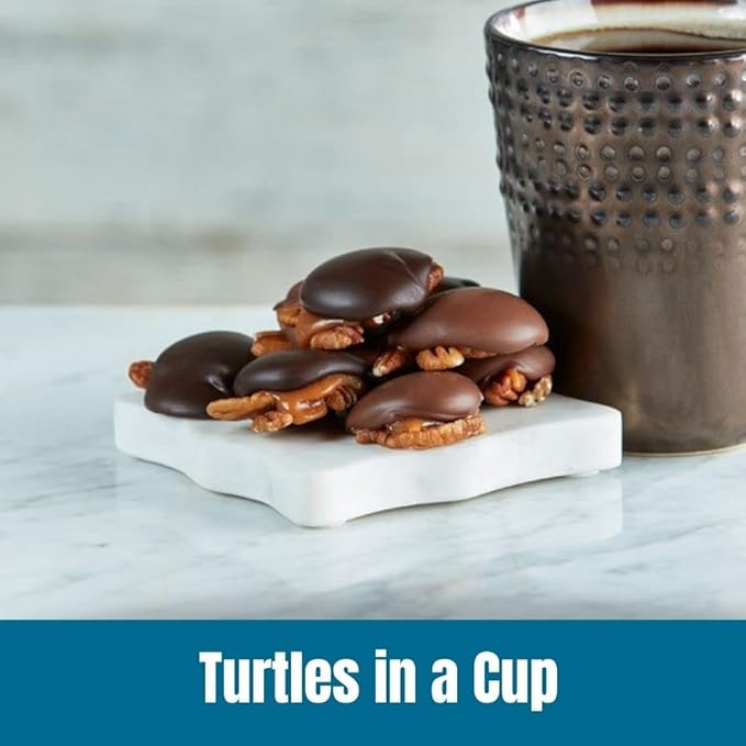 Door County Coffee Turtles in a Cup Flavored Whole Bean - 10 oz Bag - Medium Roast - 100% Specialty Arabica - Flavored Gourmet - Turtles in a Cup