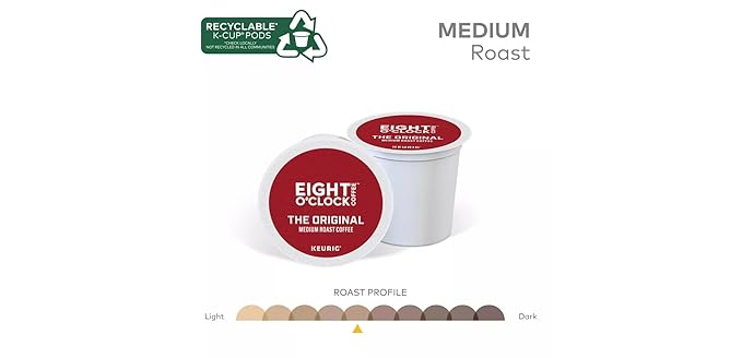 Eight O'Clock Original Blend Single Serve K-Cups for Keurig Brewers, 24 Count (Pack of 2)