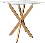 Load image into Gallery viewer, Modern Style Square Side Table with Tempered Glass Top and Metal Tubular Legs, Gold 20”Dx20”Wx22”H