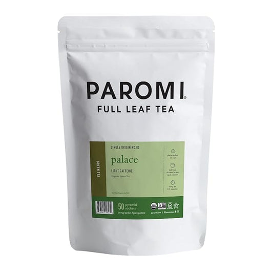 Paromi Organic Palace Green Tea, Resealable Pouch, 50 Count