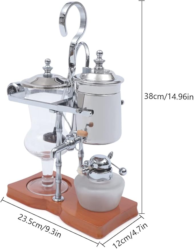 Family Balance Siphon Syphon Coffee Maker Siphon Brewer, Elegant Retro-Style Design Sliver (Sliver)