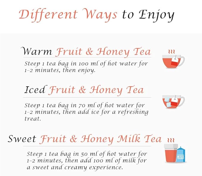 Damtuh Grapefruit Honey Black Tea – Fruity & Sweet Herbal Tea Blend, 20 Tea Bags (1g each)