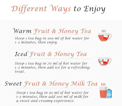 Damtuh Grapefruit Honey Black Tea – Fruity & Sweet Herbal Tea Blend, 20 Tea Bags (1g each)