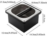 Load image into Gallery viewer, Coffee Knock Box, Stainless Steel Coffee Espresso Knock Box Coffee Grounds Bin with Noise Reduction Rubber Ring, Barista Espresso Machine Accessories