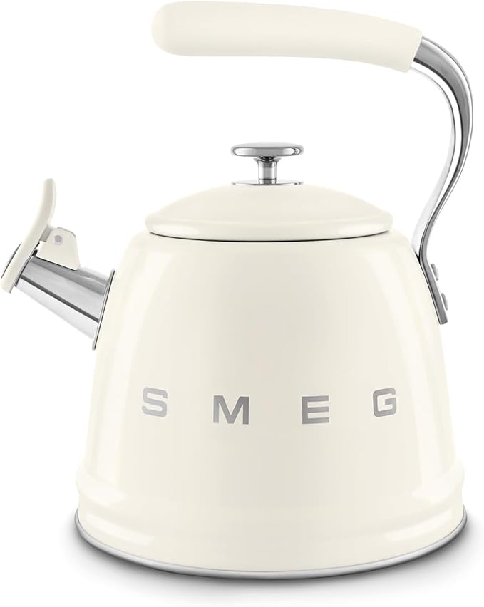 SMEG Retro Stovetop Whistling Kettle – 2.4Q (Cream)