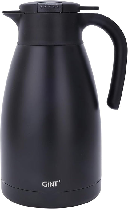 GiNT 2.2L / 74Oz Thermal Coffee Carafe, Insulated Stainless Steel Coffee Carafes for Keeping Hot/Double Walled Vacuum Thermal Carafe (Black)