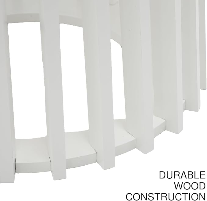 DUOMAY White Round Bar Table, 43.5" High Wood Bar Table with Stylish Geometric Base, Modern Style Cocktail Tables for Parties, Kitchen, Dining Room, Coffee Shop