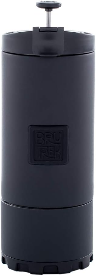 OVRLNDR Travel Coffee French Press, 24 fl.oz Capacity, Double Wall Vacuum Insulated, Easy To Clean Removable Bottom, No Spill Lid, On The Go Coffee Brewing (Obsidian)