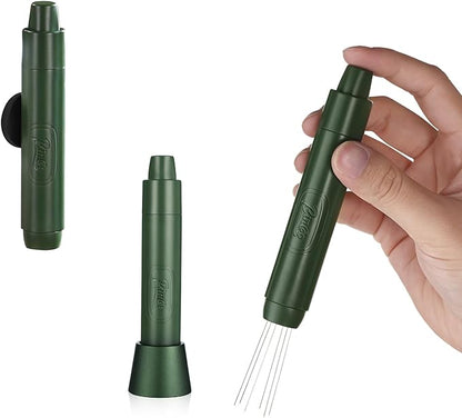 WDT Espresso Distribution Tool - Bincoo Magnetic Espresso Stirrer Tool For Barista, Espresso Tamper With Stainless Steel Retractable Needles with 6 Extra Stirrer (Green)