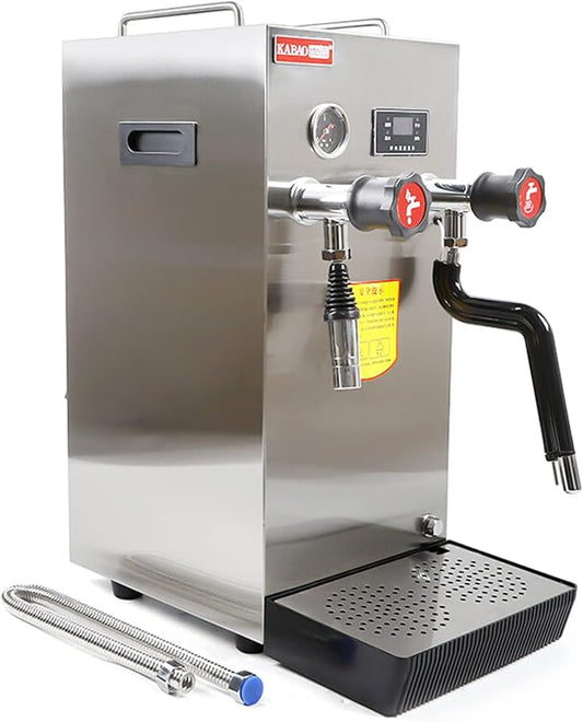 Commercial 2500W Electric 8L Water Boiling Steam Machine, Professional Coffee Milk Foam Steam Milk Bubble Water Boiling Machine LCD Display For Coffee Dessert Shop