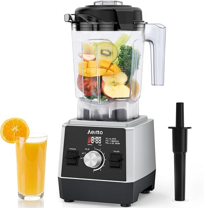 Aeitto Blenders for Kitchen with 68Oz. Large Capacity, 1800W Max Power Smoothie blender, 3 Preset Programs & 7 Speeds, Professional Countertop Blender for Smoothies, Ice Crush, Frozen Drinks, Black