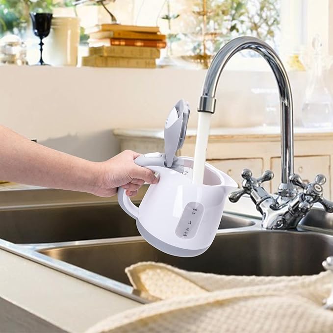 Aigostar Small Electric Kettle, 1L Portable Electric Tea Kettle 1100W with Automatic Shut-Off and Boil Dry Protection, Travel Hot Water Boiler Cordless for Making Coffee and Tea, BPA-Free, Grey