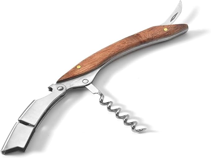 Professional Waiter Corkscrew Wine Key for Bartenders Set of 3,With Long Rosewood Handle Stainless Steel Handle Wine Opener for Bar Restaurant Waiters, Sommelier, Bartend (Long Rose Wood 3 Packs)