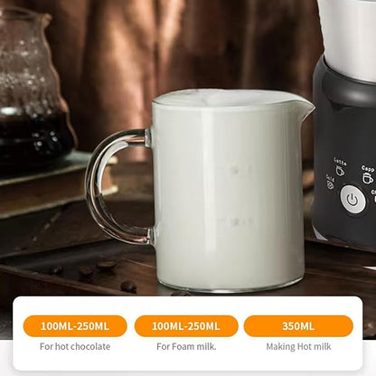 4 in 1 Electric Milk Frother, One-Touch Switch Operation, Automatic Detachable Hot & Cold Frother and Steamer, 700ML Coffee Frother for Cappuccino, Latte, Mocha, Hot Chocolate
