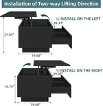 Load image into Gallery viewer, LED Coffee Table with Lift Top Morden Coffee Table with Storage High Gloss Black Sofa Table for Living Room Center Tables Hidden Compartment &amp; 2 Drawers
