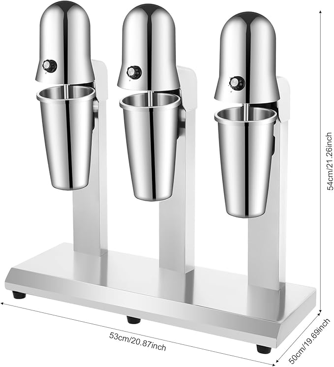 Electric Milkshake Maker Machine, 540W 2-Speed Triple Head Milk Shake Mixer Machine with 22oz Stainless Steel Mixing Cup, Commercial Milkshake Blender & Drink Mixer for Home or Business