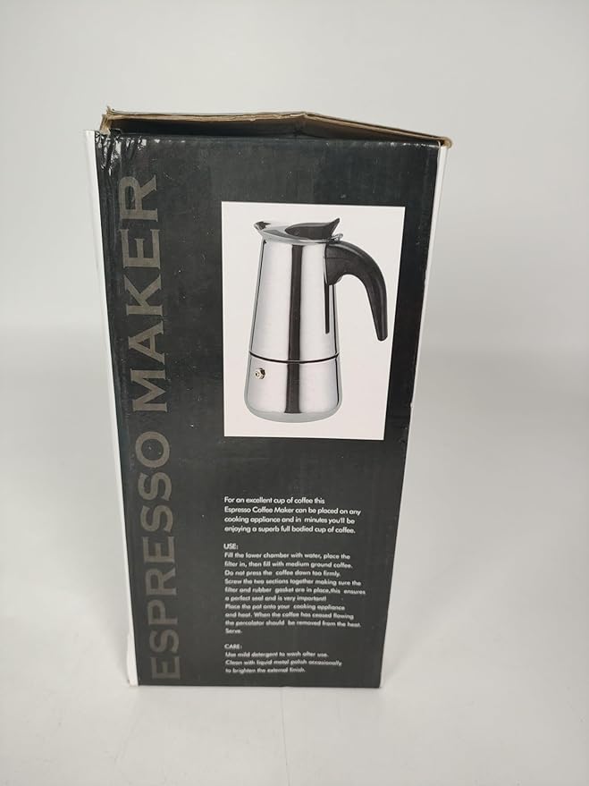 12 Cup Stovetop Espresso Maker Stainless Steel Moka Pot Stove Top Percolator Italian Coffee Makers Capable Mocha Greca Machine Cafe Classic Induction Cookers for Home and Camping 600ml 20oz