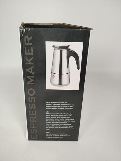 12 Cup Stovetop Espresso Maker Stainless Steel Moka Pot Stove Top Percolator Italian Coffee Makers Capable Mocha Greca Machine Cafe Classic Induction Cookers for Home and Camping 600ml 20oz