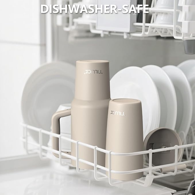 TILUCK 30 oz Tumbler with Handle, Vacuum Insulated Stainless Steel Travel Mug with 100% Leak-Proof Silicone Straw Lid, Cupholder Friendly Water Bottle(SakuraPink, 30oz)