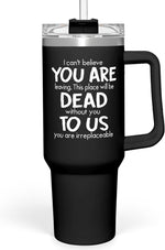 Load image into Gallery viewer, SANDJEST Leaving Job Gifts for Coworkers Tumbler 40oz Stainless Steel with Handle and Straw, Farewell &amp; New Job Gifts for Colleagues