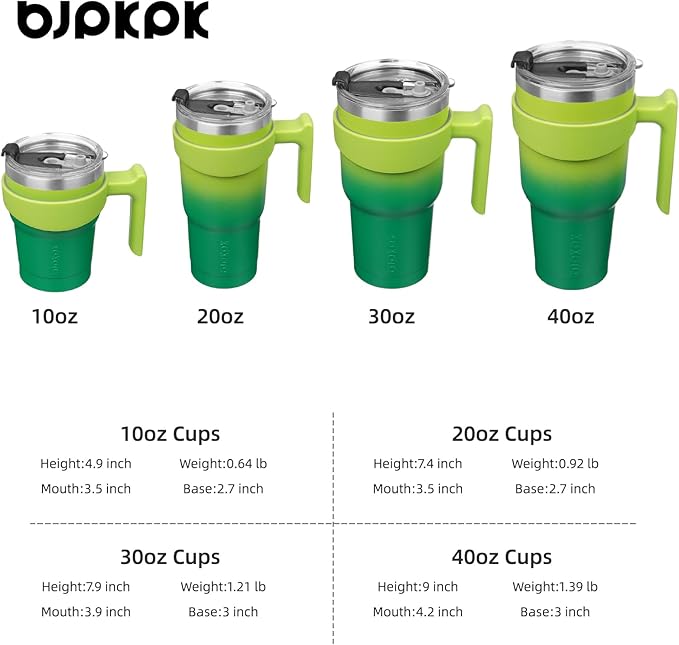 BJPKPK 40 oz Tumbler With Handle Insulated Tumbler With Lid And Straw Stainless Steel Travel Mug Coffee Cups,Bamboo Grove