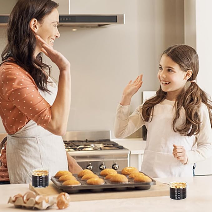 2 Pack Double Spouts Measuring Triple Pitcher Milk Cup 75ML Espresso Shot Glasses Parts Clear Glass