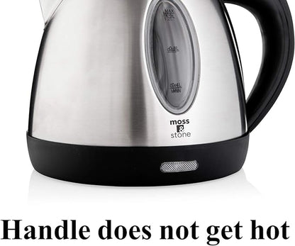 Moss & Stone 1.2L Stainless Steel Small Electric Kettle, Cordless 1500w Fast Boiling Pot, Portable Hot Water Electric Tea Kettle With Boil Dry Protection & Auto Shut-Off