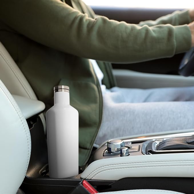 Corkcicle Classic Canteen Insulated Water Bottle - Stainless Steel Reusable Tumbler - Triple Insulated - Keeps Drinks Cold 25 Hours or Hot 12 Hours - Cupholder Friendly - Gloss White - 16 oz
