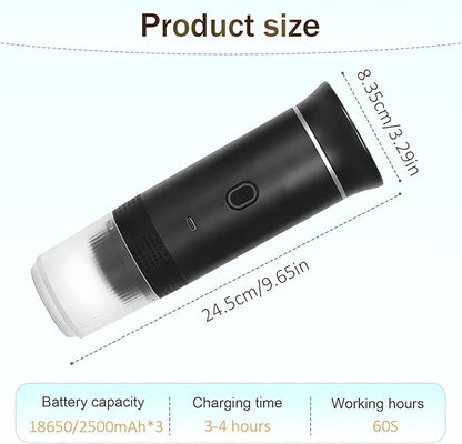 3-in-1 Portable Coffee Maker, Self-Heating Espresso Machine, USB Rechargeable Travel Coffee Maker, Compact for Office, Travel, Camping - Black