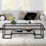Load image into Gallery viewer, Henn&amp;Hart 54" Wide Rectangular Coffee Table in Blackened Bronze, Modern coffee tables for living room, studio apartment essentials