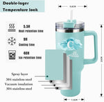 Load image into Gallery viewer, ThermoThrill Ships Next Day, Personalized 40 Oz Tumbler with Handle and Straw Custom Tumbler with Text Stainless Steel Mug Birthday Gifts for Women