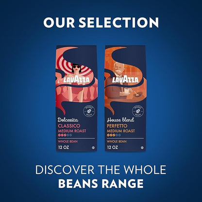 Lavazza Dolcevita Classico Whole Bean Coffee 12oz Bag, Medium Roast, Rich and Full-bodied, Intensity 3/5, Arabica and Robusta, Ideal for Drip Brewers, (Pack of 1) - Package May Vary