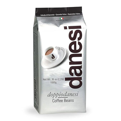 Danesi Caffe Italian Whole Coffee Beans - Espresso Coffee Beans and Medium Roast Whole Bean - Perfect for Espresso Machines, French Press, and Home Brewing - Doppio (2.2 lb)