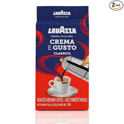 Lavazza 2 Pack Crema E Gusto Ground Coffee 8.8oz/250g Each