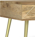 Load image into Gallery viewer, SIMPLIHOME Jager Lift Top Coffee Table - 36 inch Wide Solid Mango Wood Contemporary Modern Cocktail Table in Natural, Stylish Living Room Table with Hidden Storage, Brass Inlay, and Gold Metal Legs